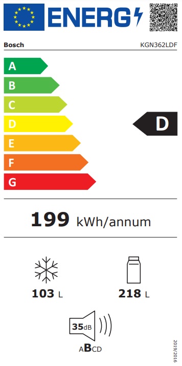 Šaldytuvas BOSCH KGN362LDF