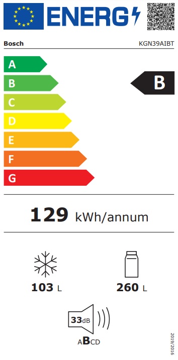 Šaldytuvas BOSCH KGN39AIBT