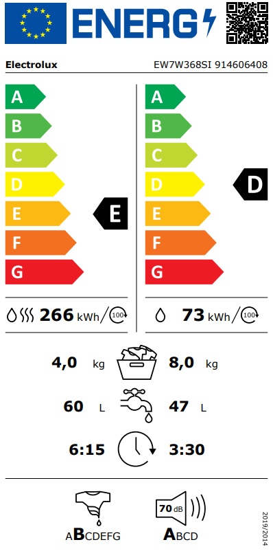 Įmontuojama skalbyklė ELECTROLUX EW7W368SI